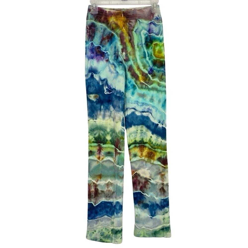 Aritzia Babaton Tie Dye Sweat Pants Womens Size XS High Rise Organic Cotton Blue